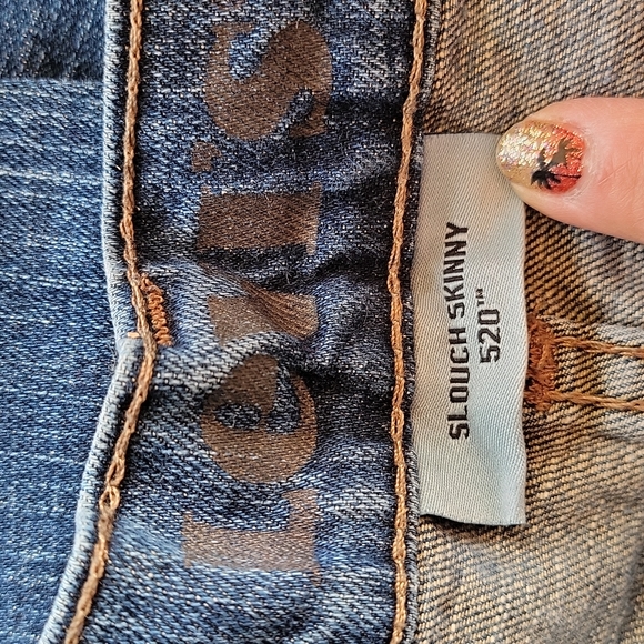 Men's 28x30 Levi 520 Slouch Skinny Blue Jeans - Picture 4 of 5